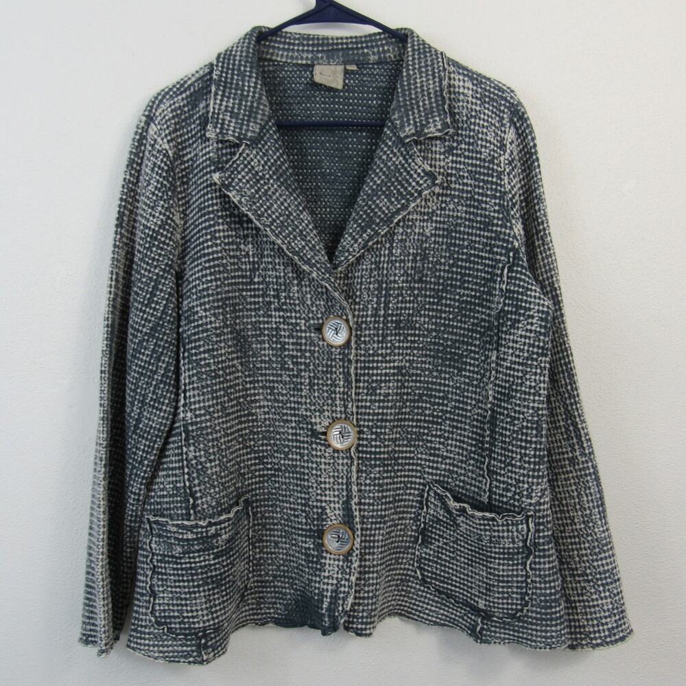 Focus Medium Cotton Women's Button Front Lightweight Jacket Faded Blue